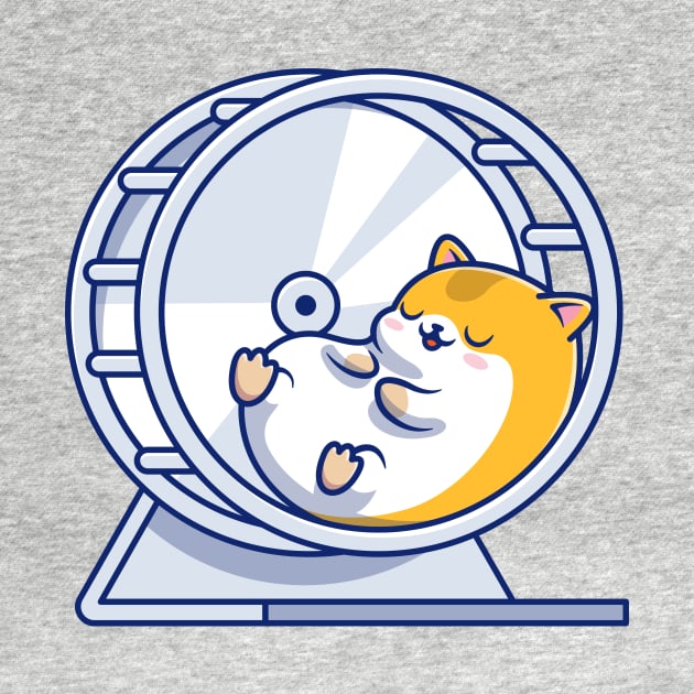 Cute Hamster Sleeping In Jogging Wheel by Catalyst Labs